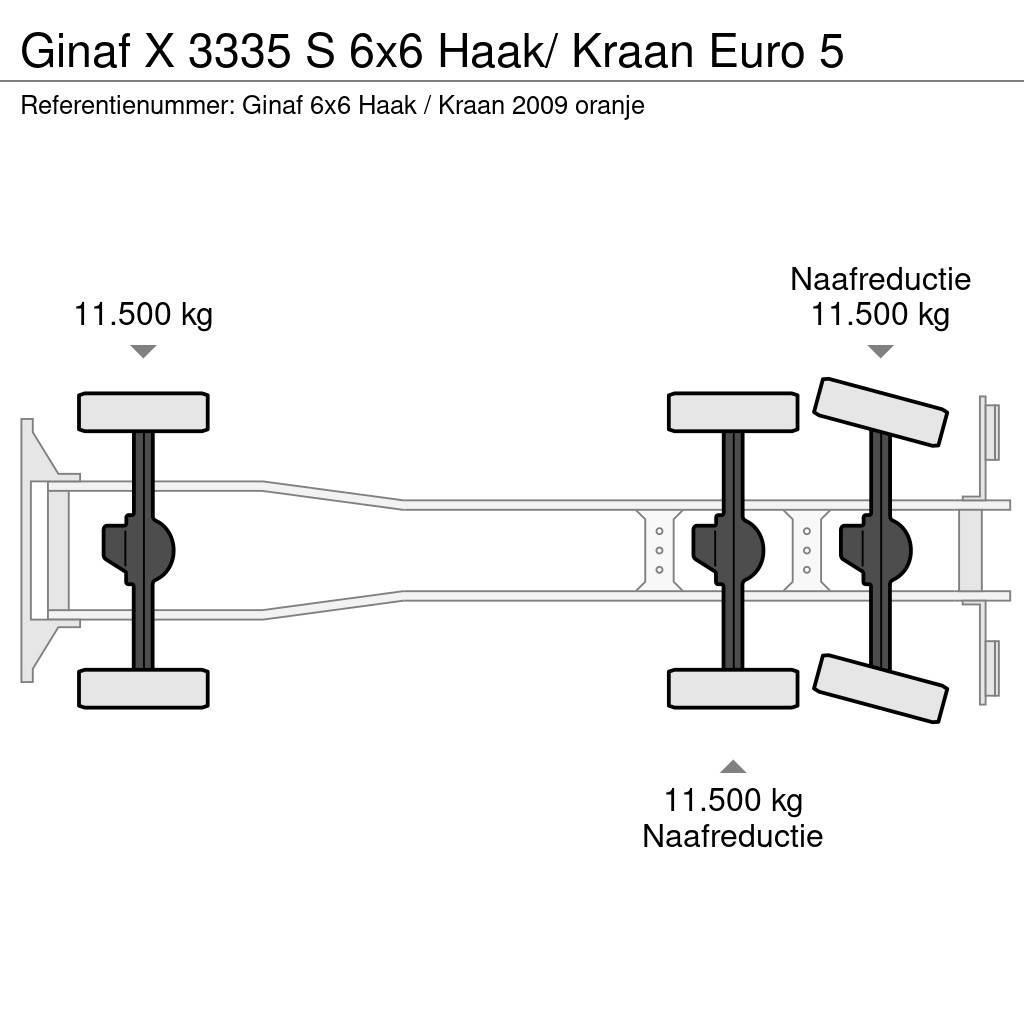 Ginaf X 3335 S 6x6 Haak/ Kraan Euro 5 Hákový nosič kontajnerov