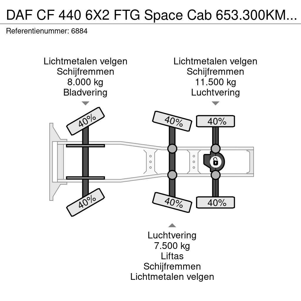 DAF CF 440 6X2 FTG Space Cab 653.300KM LED ACC NL Truc Ťahače