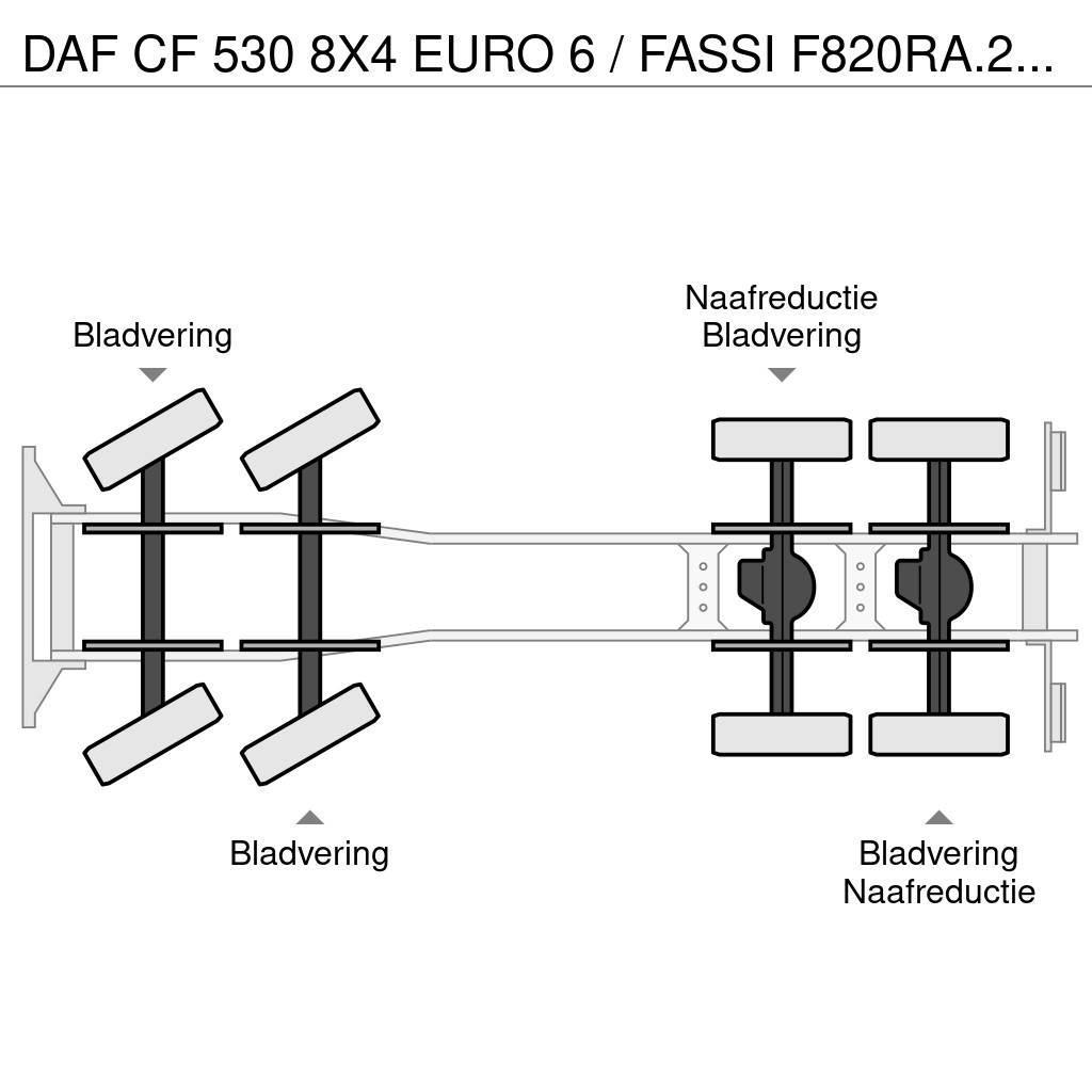 DAF CF 530 8X4 EURO 6 / FASSI F820RA.2.27 + FLY JIB KR All terrain cranes
