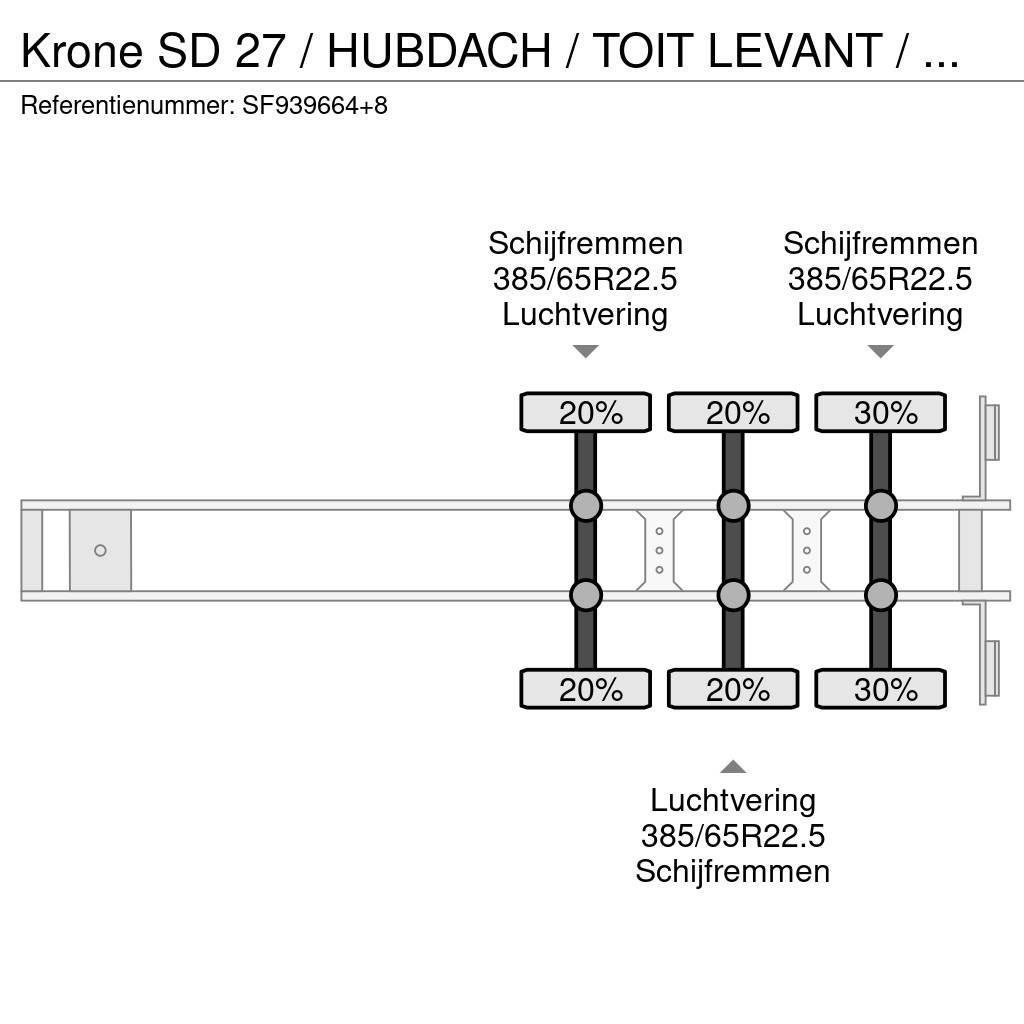 Krone SD 27 / HUBDACH / TOIT LEVANT / HEFDAK / COIL / CO Curtainsider semi-trailers