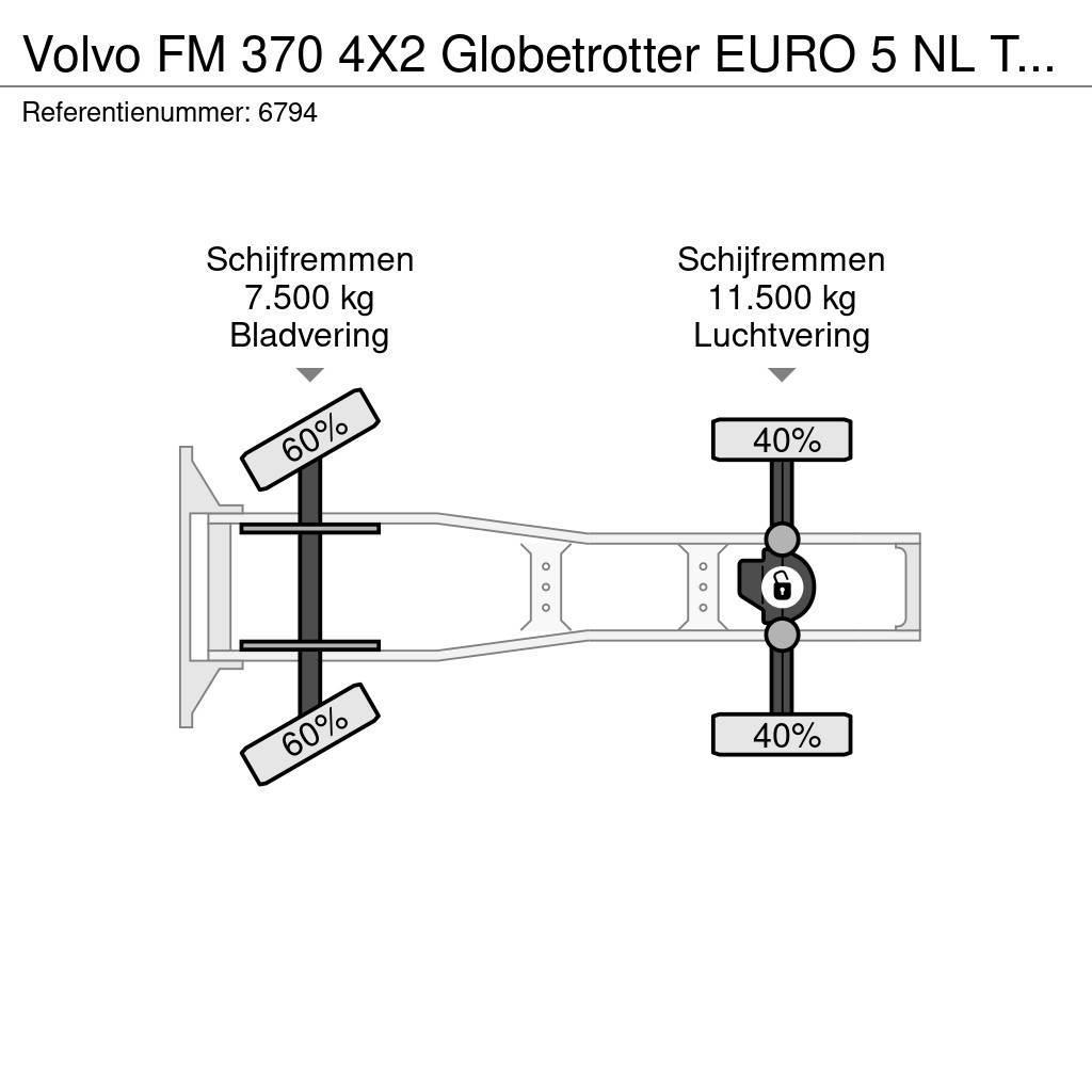 Volvo FM 370 4X2 Globetrotter EURO 5 NL Truck APK 09/202 Tractor Units