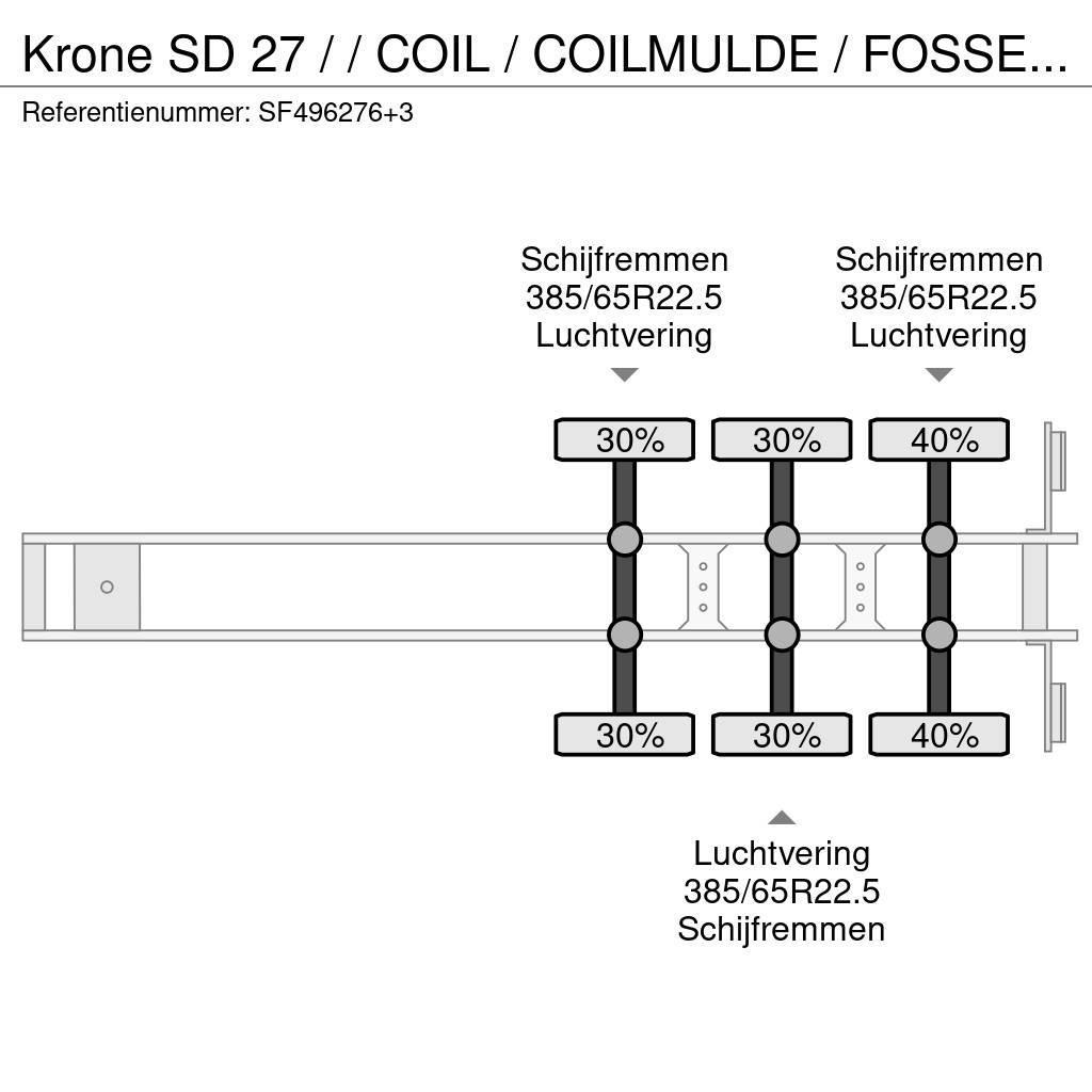 Krone SD 27 / / COIL / COILMULDE / FOSSE Á BOBINE Flatbed/Dropside semi-trailers
