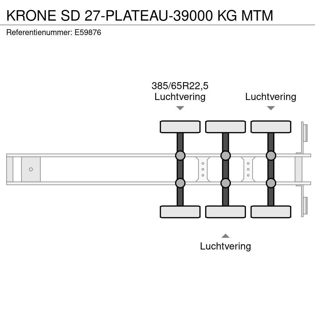 Krone SD 27-PLATEAU-39000 KG MTM Flatbed/Dropside semi-trailers