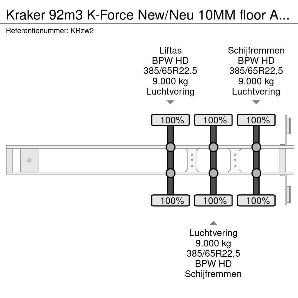 Kraker 92m3 K-Force New/Neu 10MM floor Alcoa's Liftachse Walking floor semi-trailers