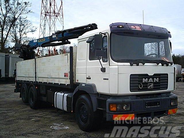 MAN 26.414 F2000 6X2 Kran PALFINGER PK 19000L Flatbed / Dropside trucks