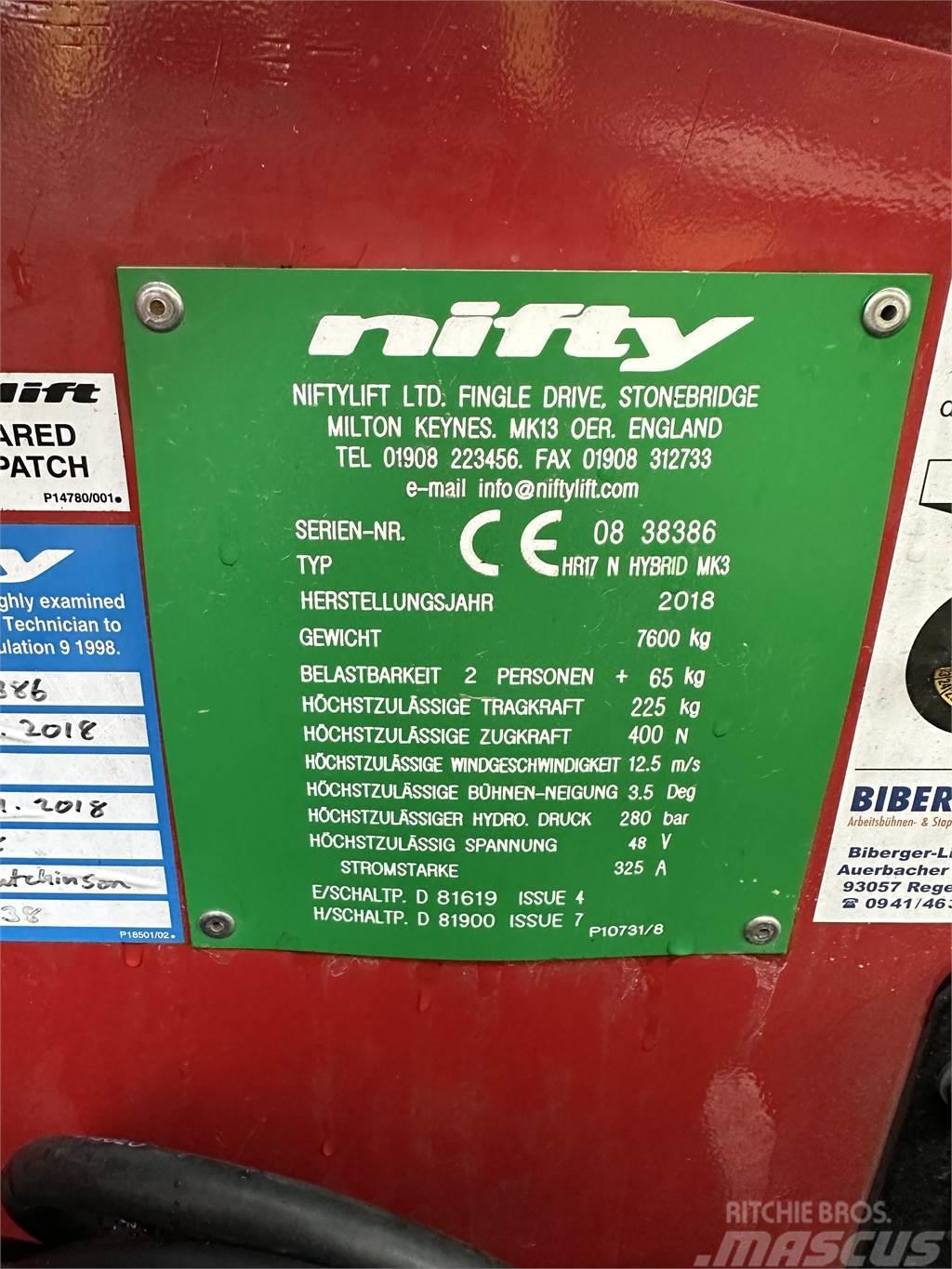 Niftylift HR 17 N HYBRID MK3 Articulated boom lifts