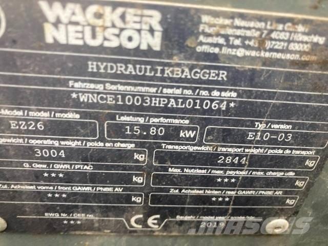 Wacker EZ26 Mini rýpadlá < 7t