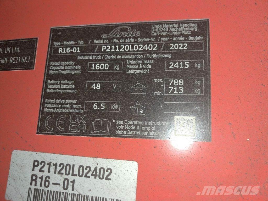 Linde R16-01 Akumulátorové vozíky