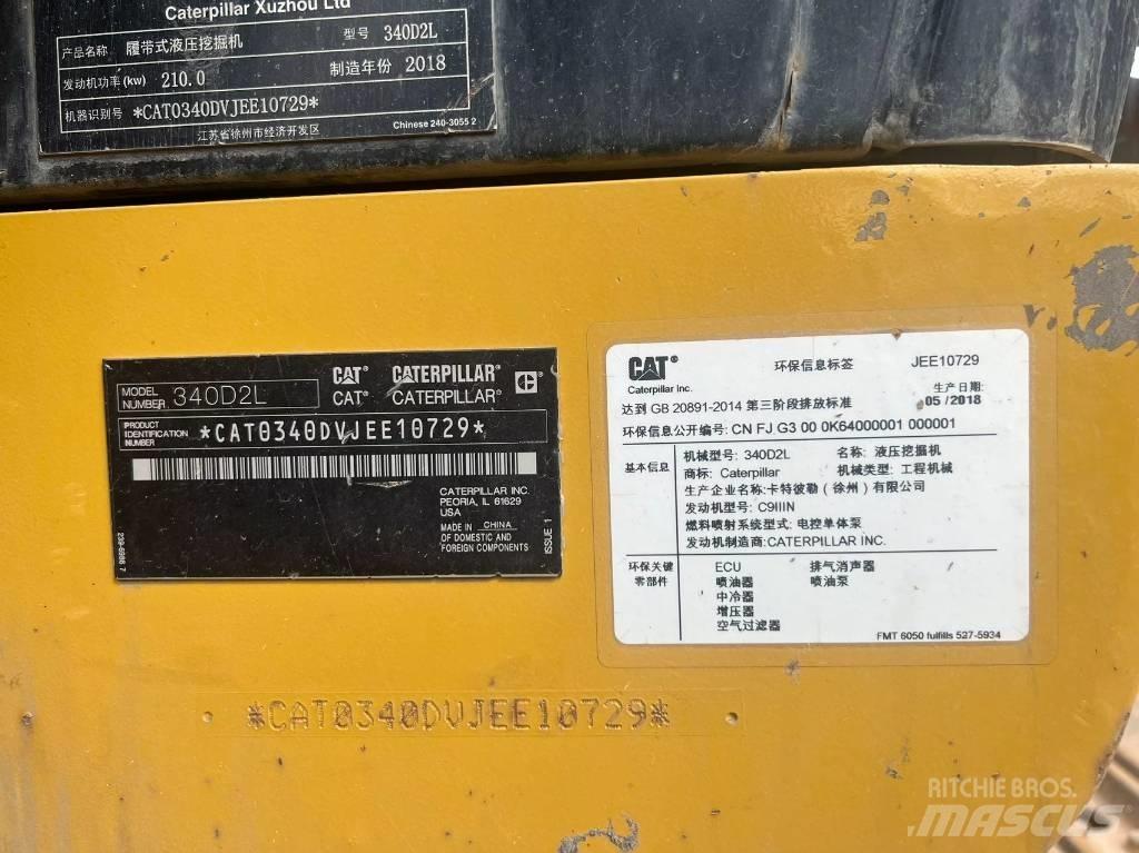 CAT 340D2L Pásové rýpadlá