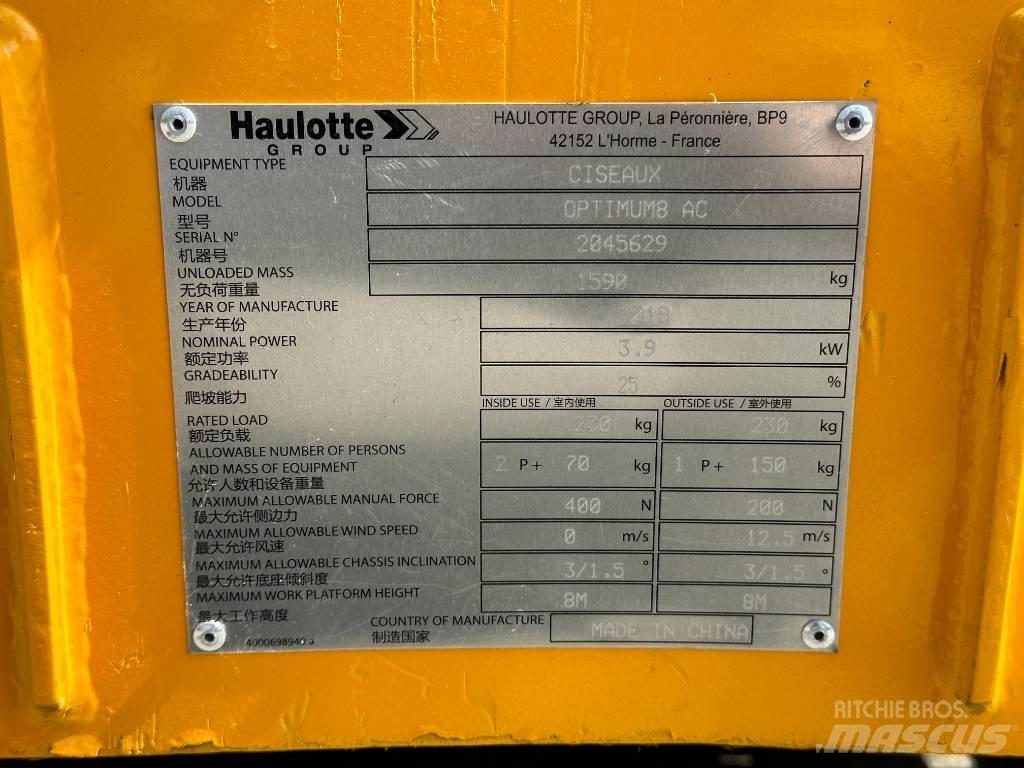 Haulotte OPTIMUM 8 Nožnicové zdvíhacie plošiny