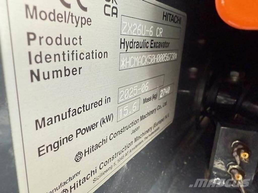 Hitachi ZX26 U-6 Mini rýpadlá < 7t