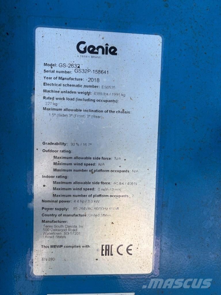 Genie GS 2632 Nožnicové zdvíhacie plošiny