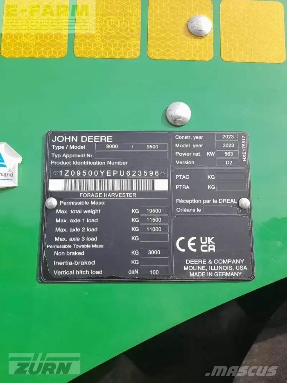 John Deere 9500 Samochodné kosačky