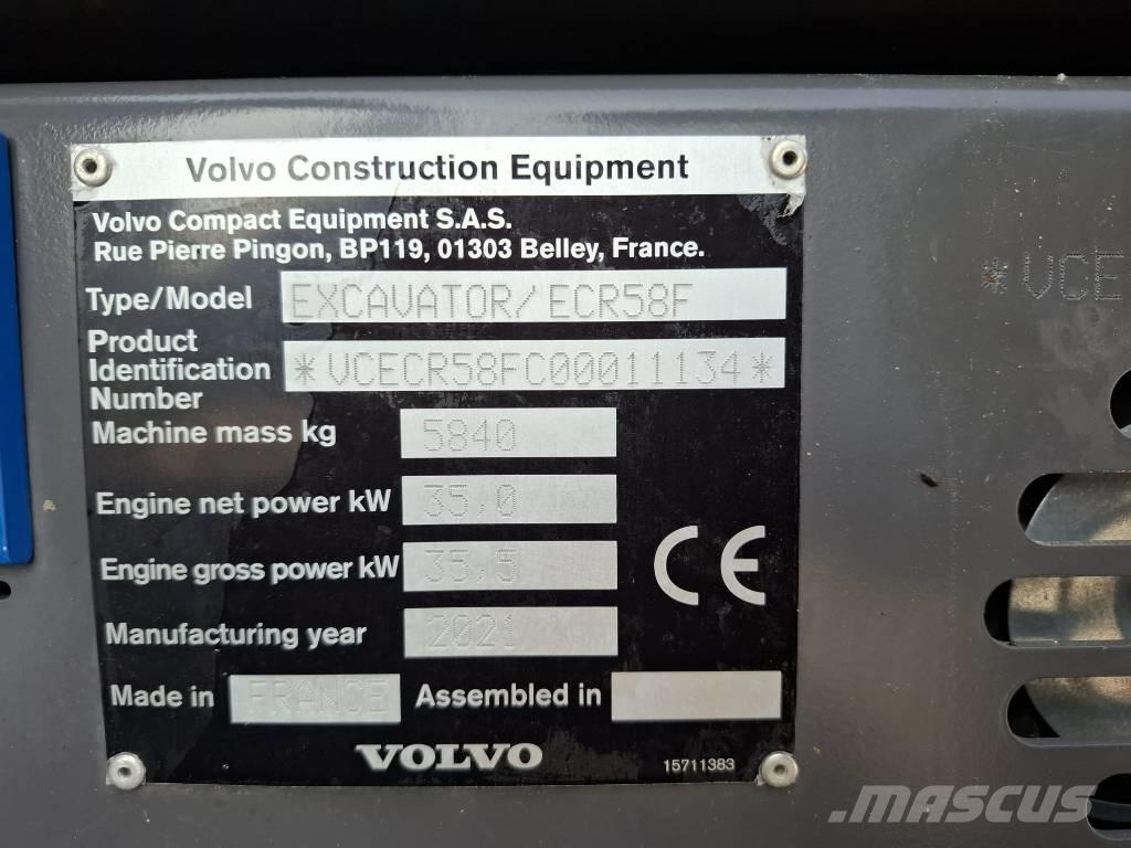 Volvo ECR 58 F Mini rýpadlá < 7t