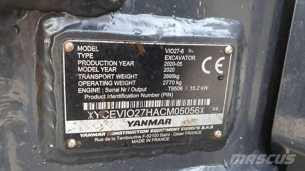 Yanmar VIO 27-6 Mini rýpadlá < 7t