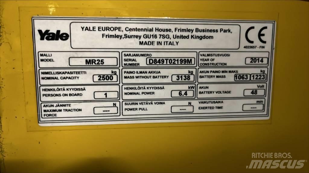 Yale MR25 Retraky