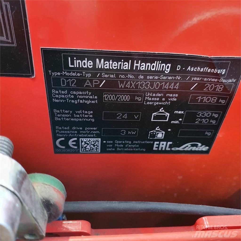 Linde D12AP Ručne vedené vysokozdvižné vozíky
