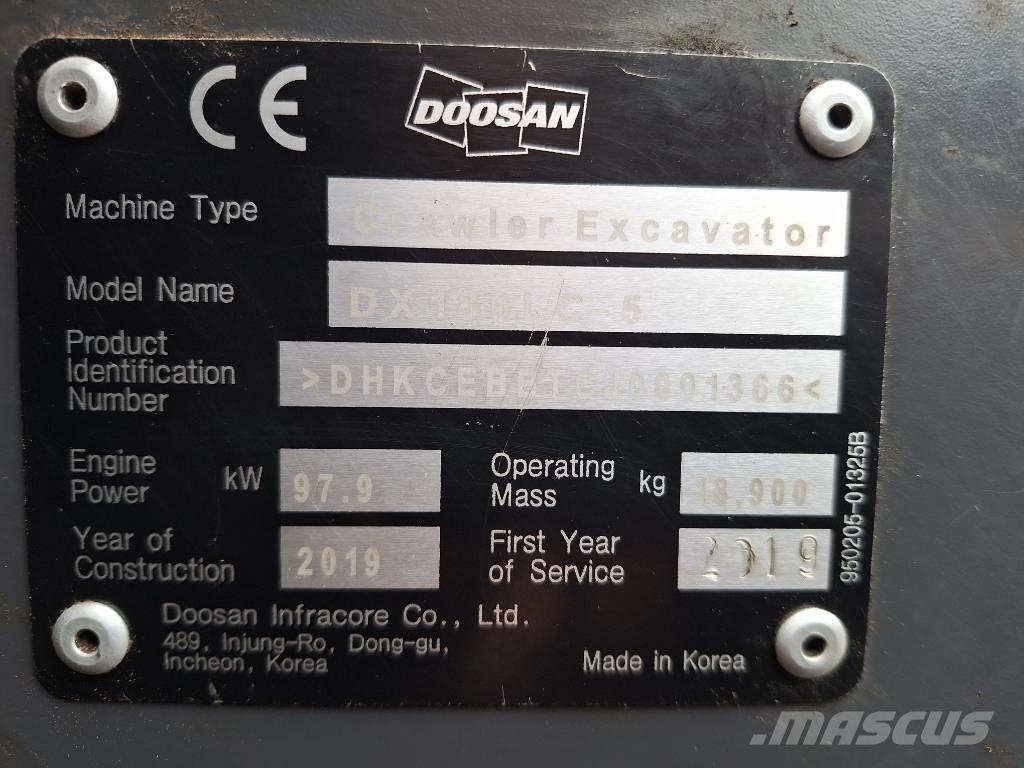 Doosan DX 180 -5 Pásové rýpadlá