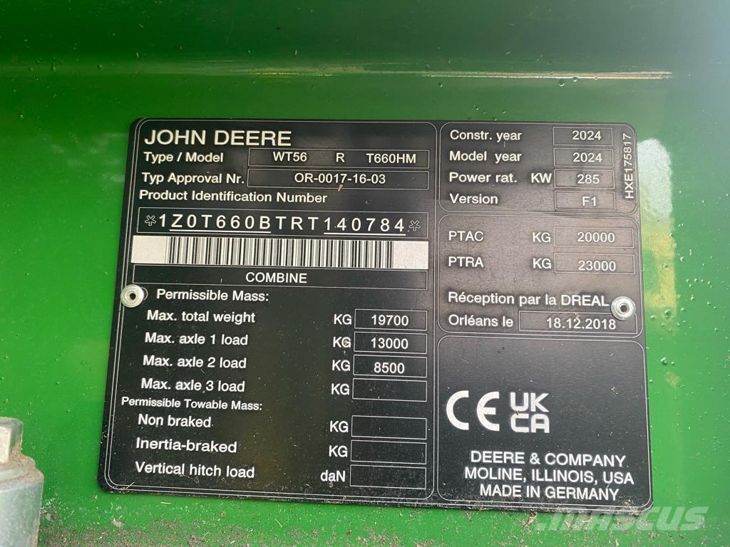 John Deere T 660 I Kombinované zberacie stroje