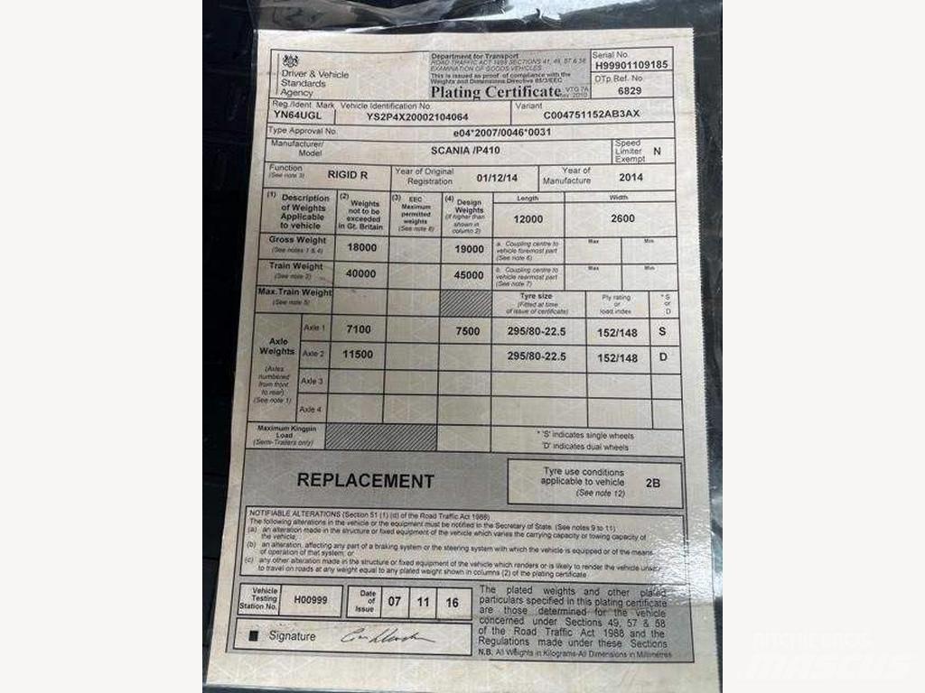 Scania P 410 Plošinové nákladné automobily/nákladné automobily so sklápacími bočnicami