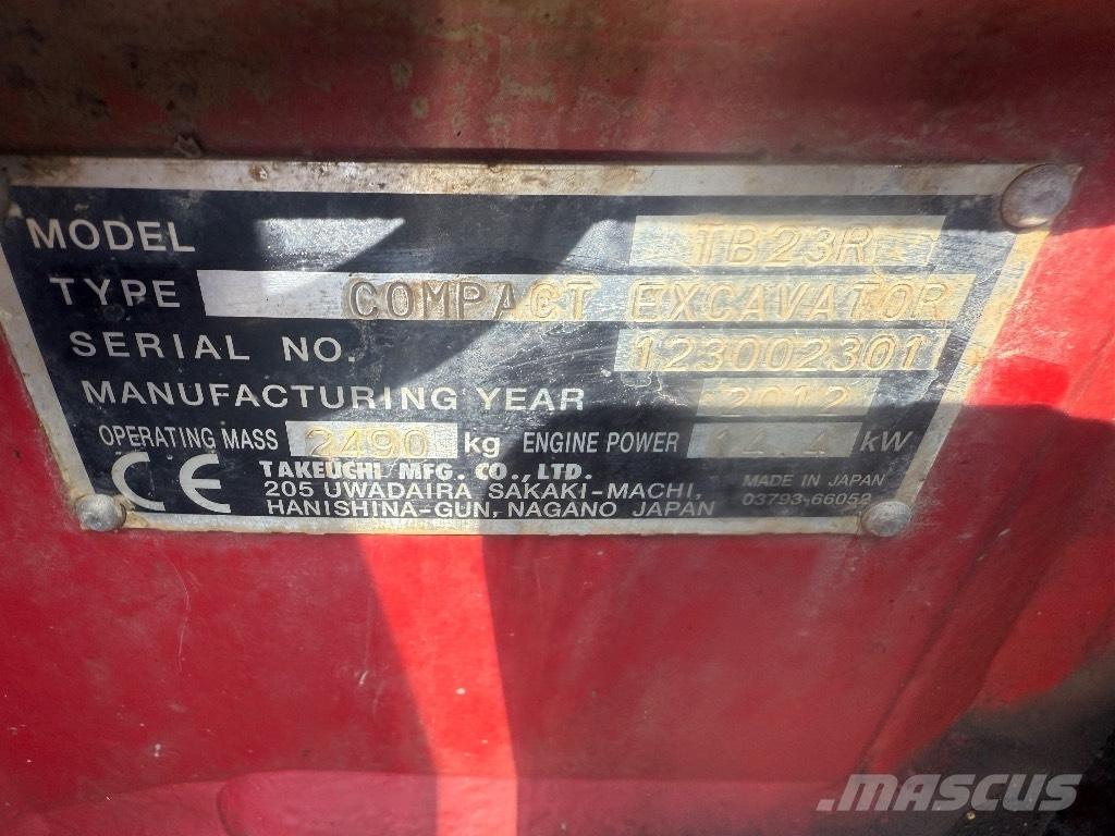 Takeuchi TB 23 R Mini rýpadlá < 7t