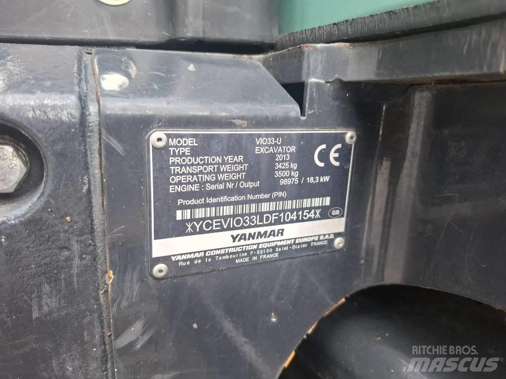 Yanmar Vio 33 U Mini rýpadlá < 7t