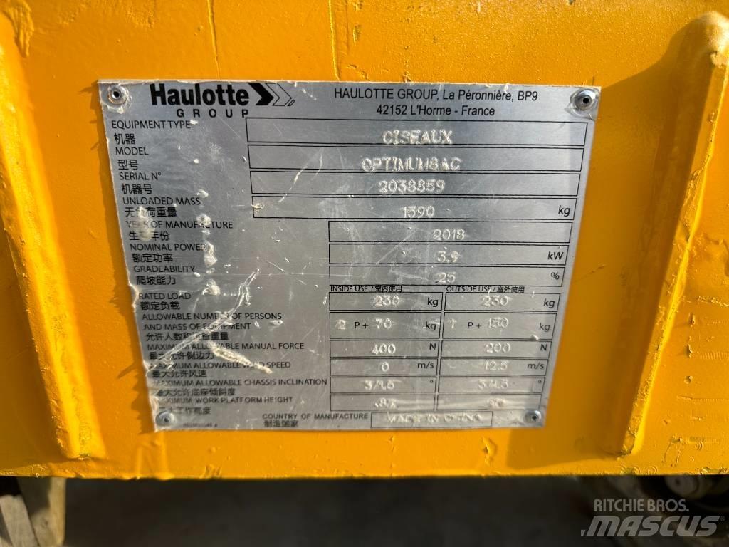 Haulotte OPTIMUM 8 Nožnicové zdvíhacie plošiny