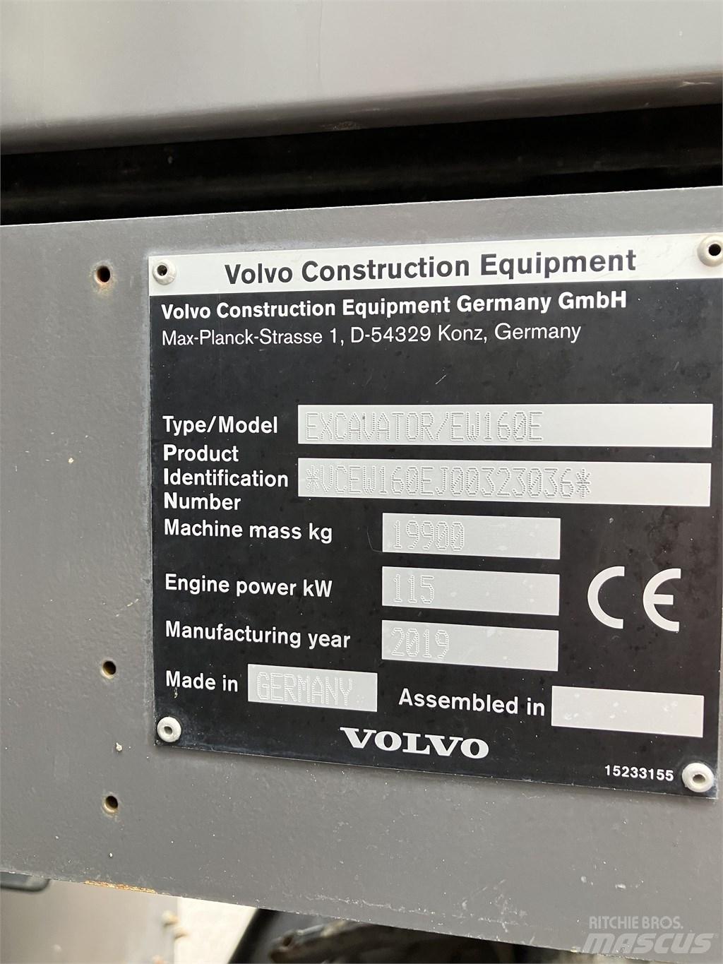 Volvo EW 160 E Kolesové rýpadlá
