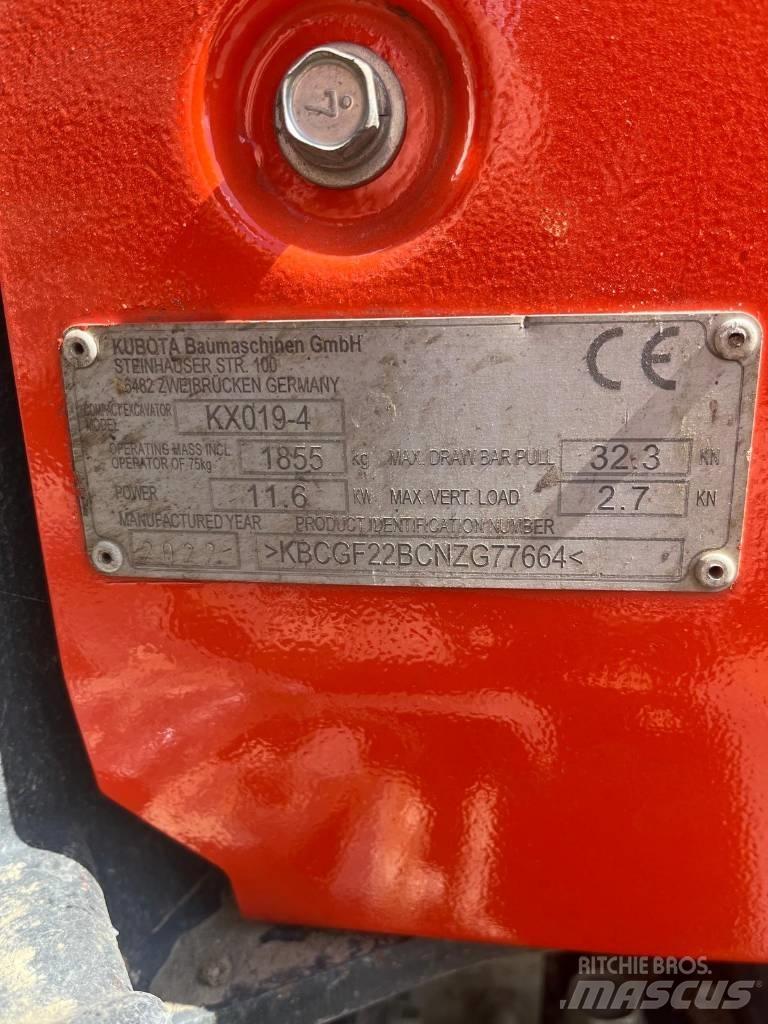 Kubota KX 019-4 Mini rýpadlá < 7t