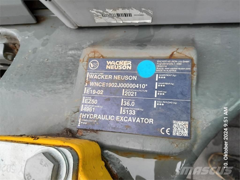 Wacker Neuson EZ50 Mini rýpadlá < 7t