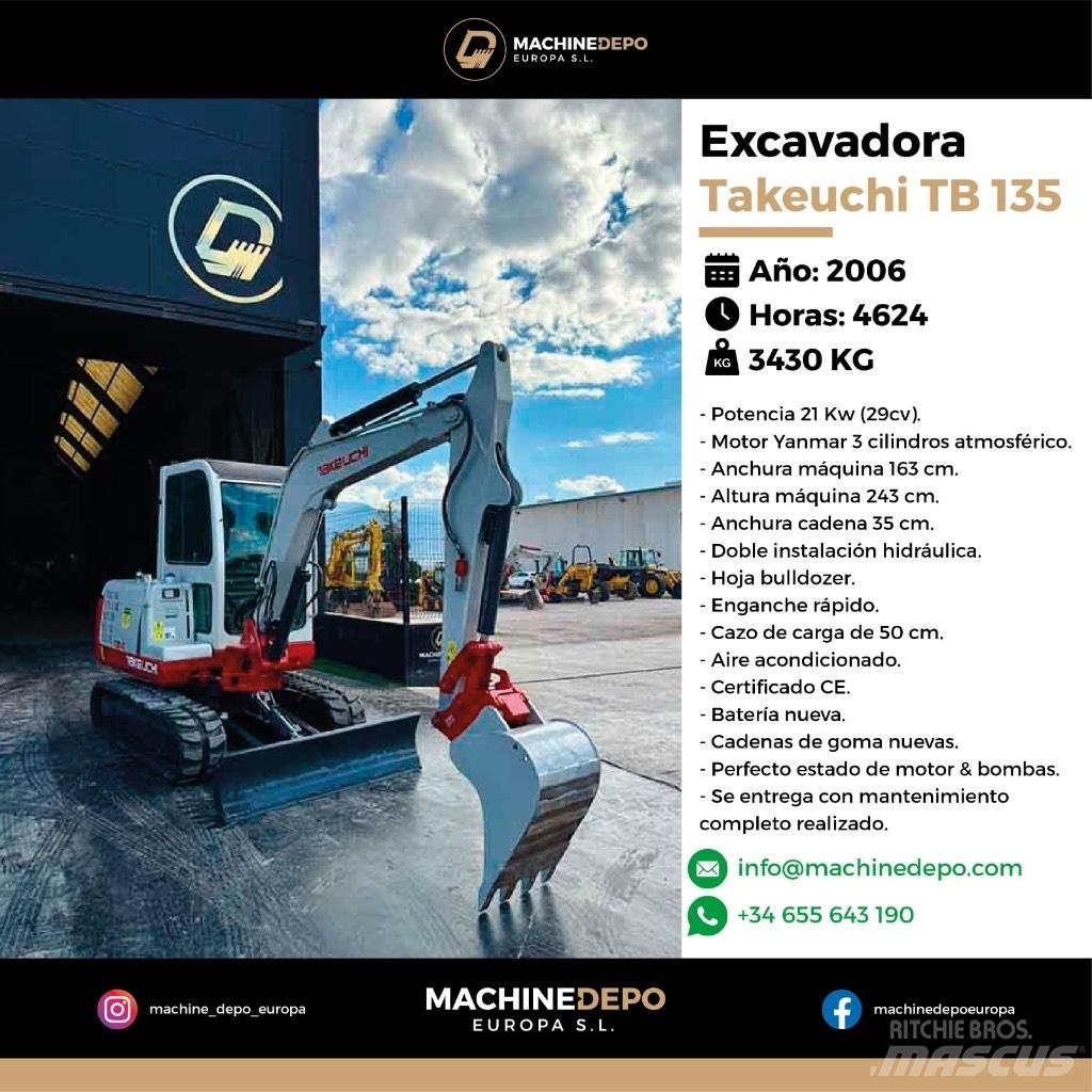 Takeuchi TB 135 Mini rýpadlá < 7t