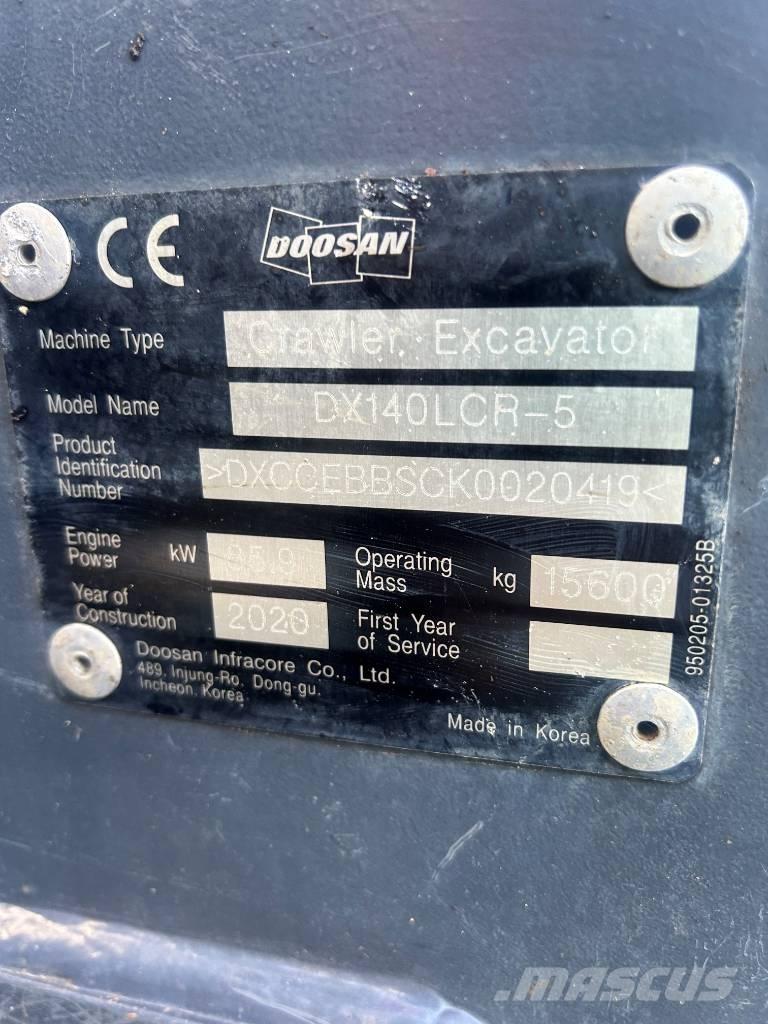 Doosan DX140LCR-5 Pásové rýpadlá