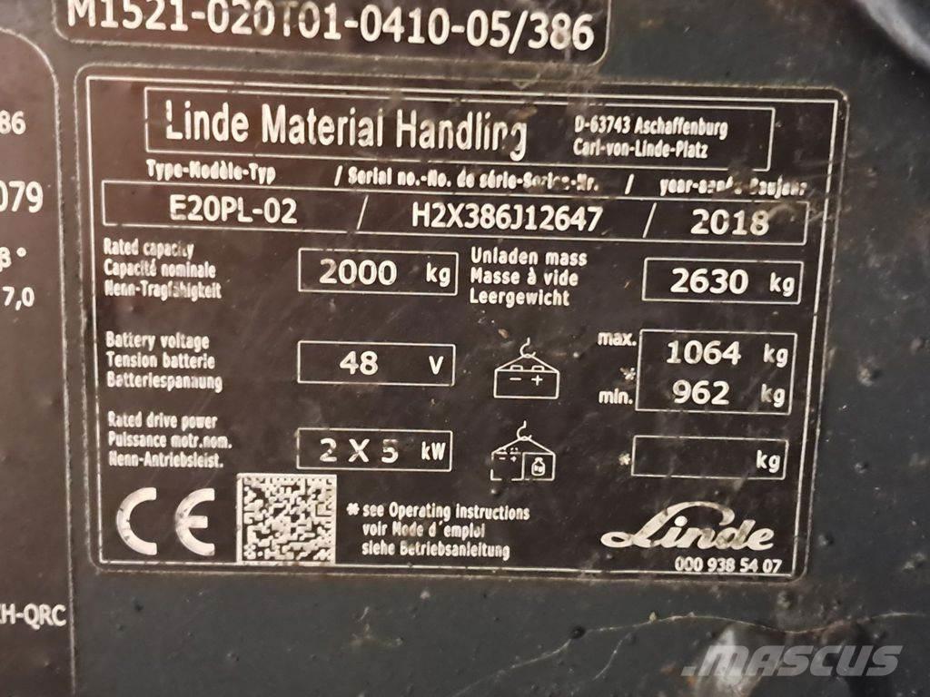 Linde E20PL-02 Akumulátorové vozíky