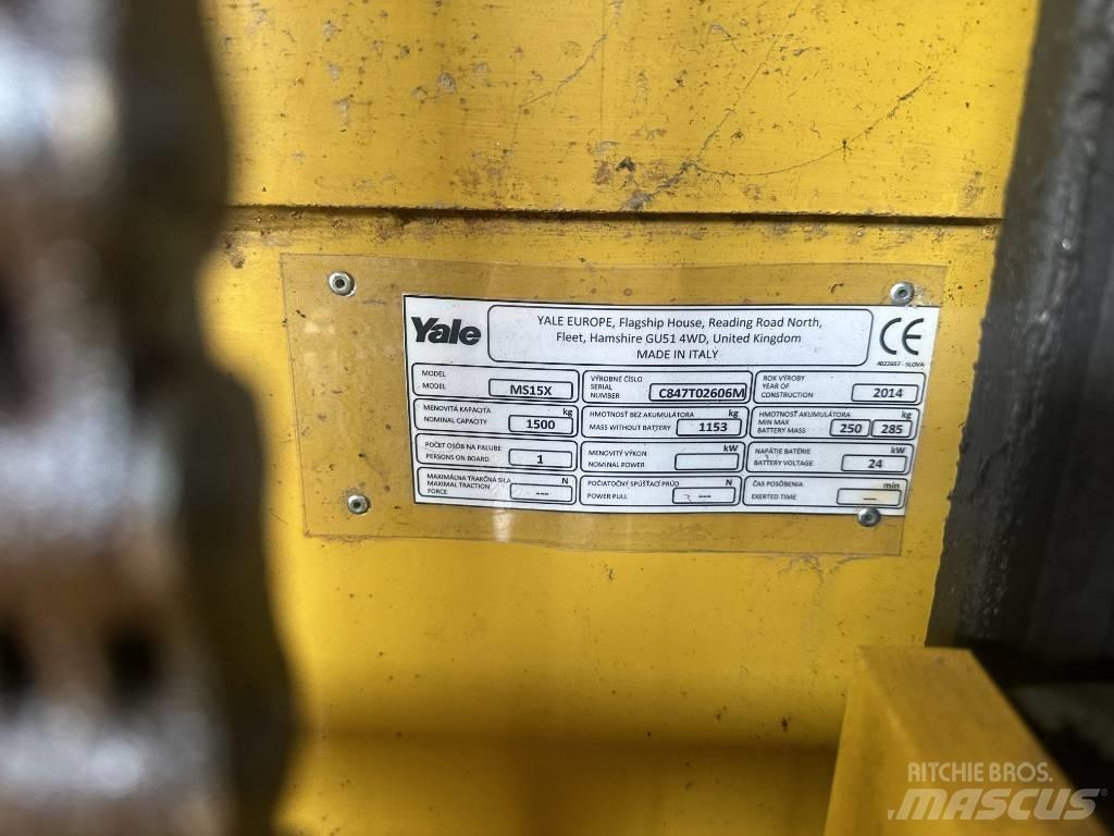Yale ms15x Ručne vedené vysokozdvižné vozíky