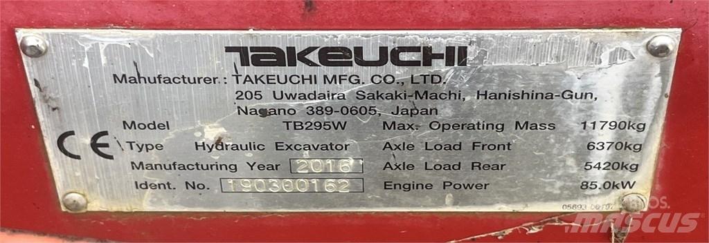 Takeuchi TB 295 W Kolesové rýpadlá