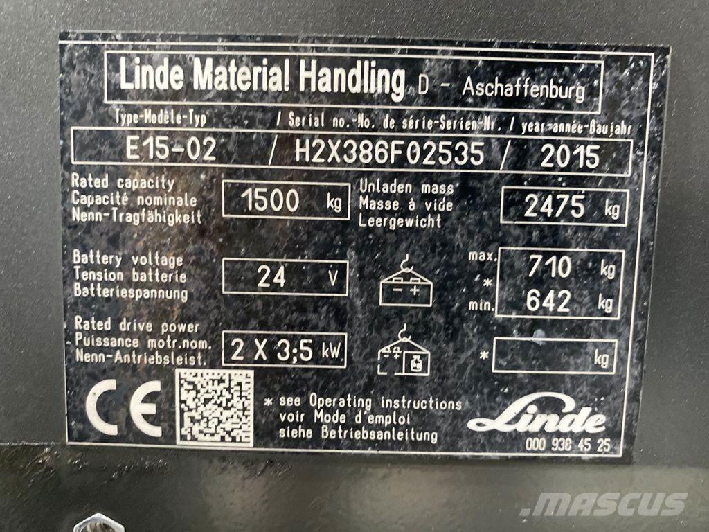 Linde E15-02 Akumulátorové vozíky