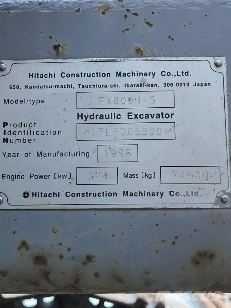 Hitachi EX 800 H-5 Pásové rýpadlá
