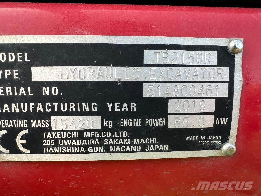 Takeuchi TB 2150 R Pásové rýpadlá