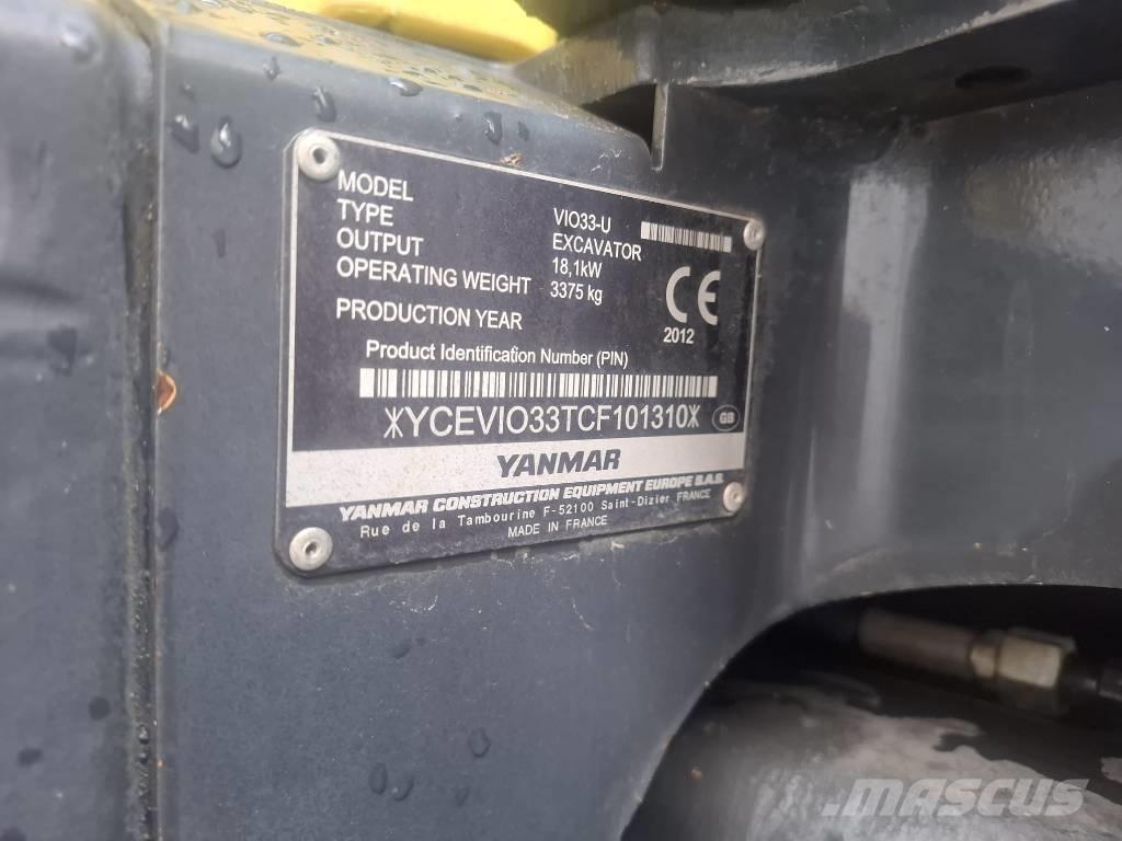 Yanmar Vio 33 U Mini rýpadlá < 7t