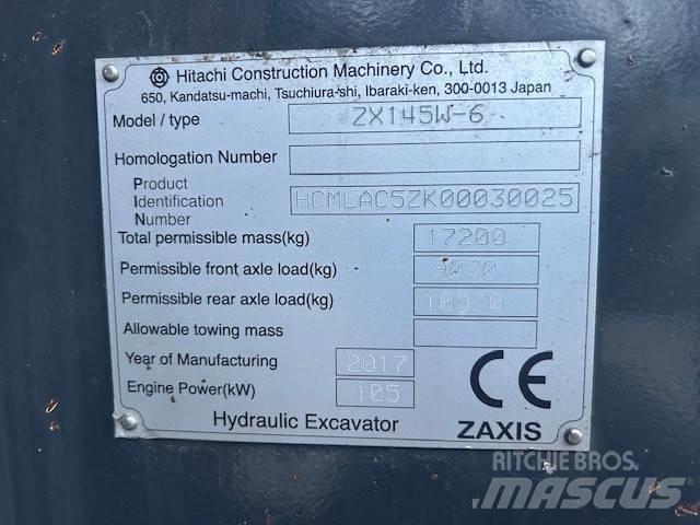 Hitachi ZX 145 W-6 Kolesové rýpadlá