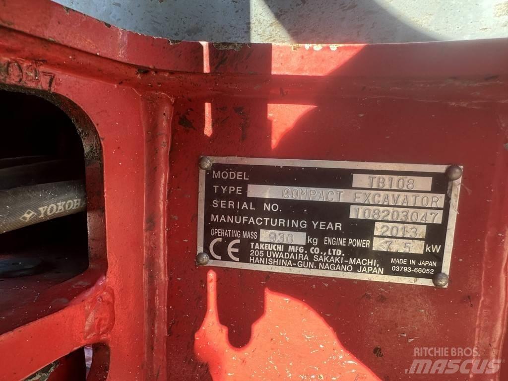 Takeuchi TB108 Mini rýpadlá < 7t