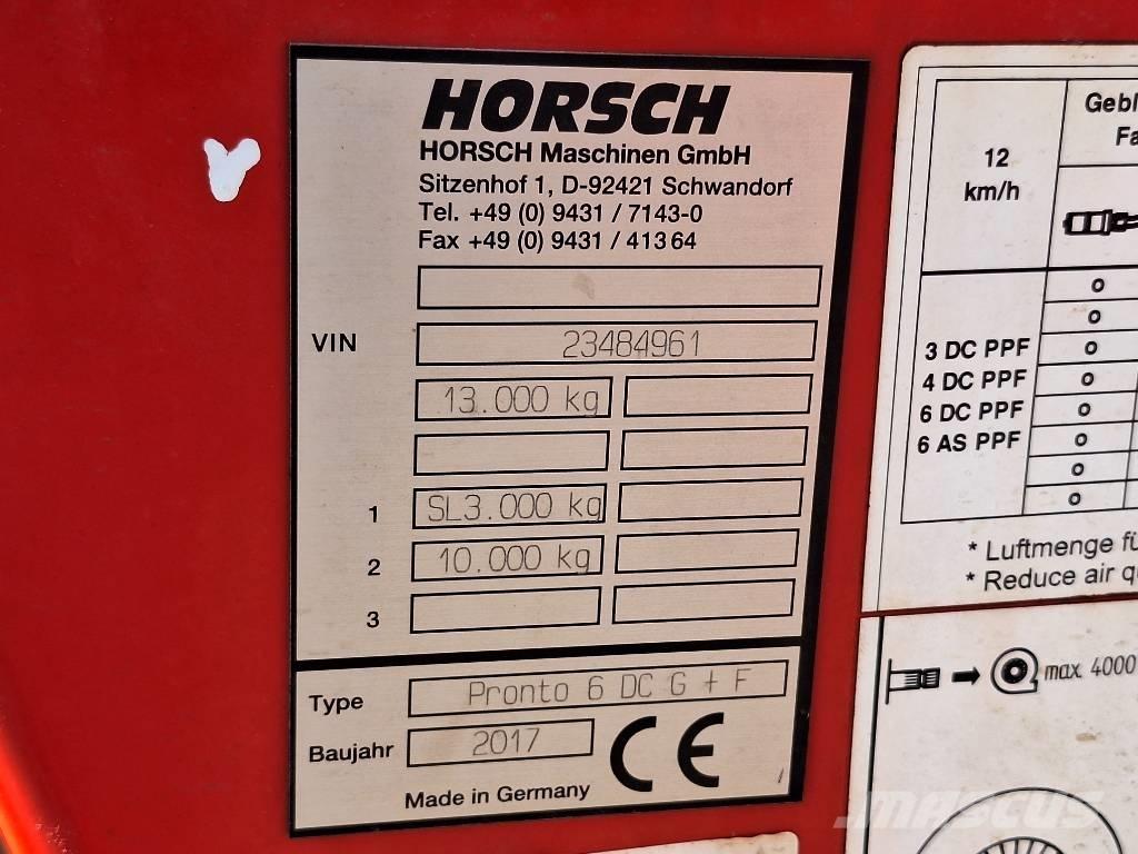 Horsch Pronto 6 DC Mechanické sejačky