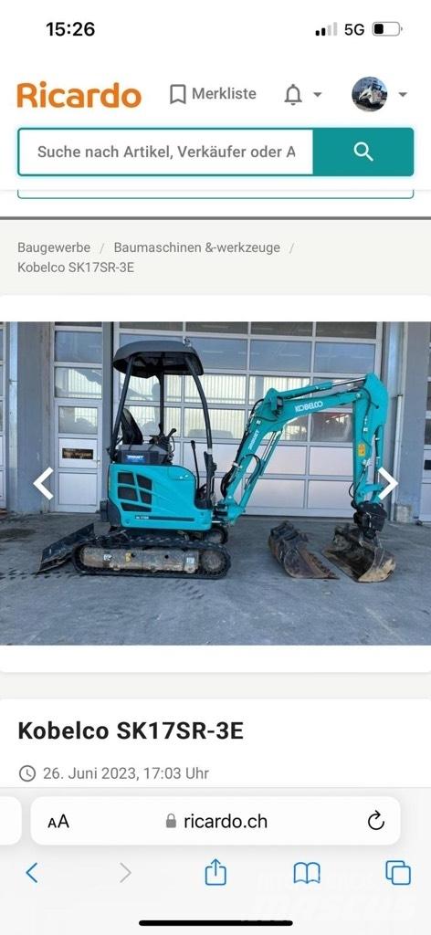 Kobelco SK17SR-3E Mini rýpadlá < 7t