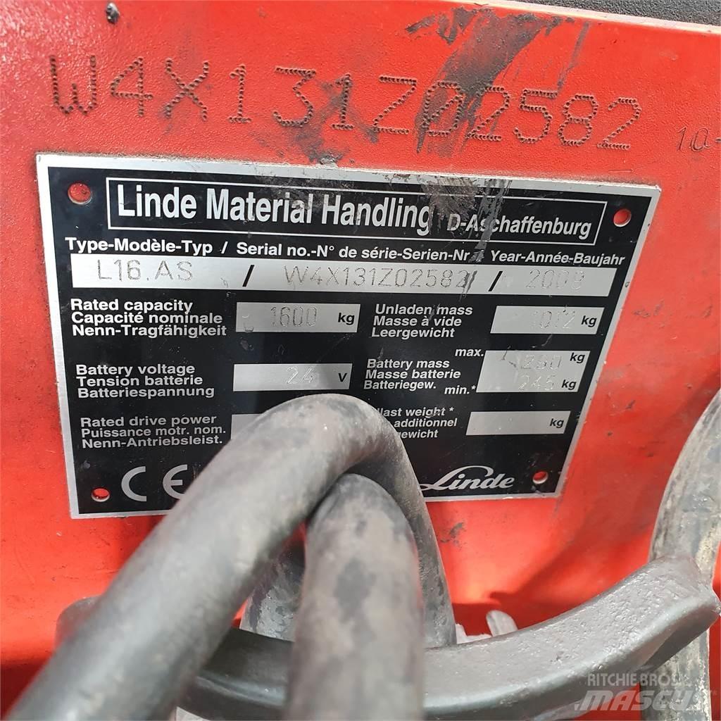 Linde L16AS Ručne vedené vysokozdvižné vozíky