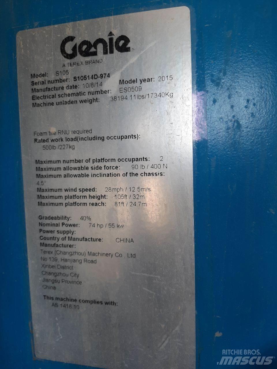 Genie S105 Teleskopické plošiny