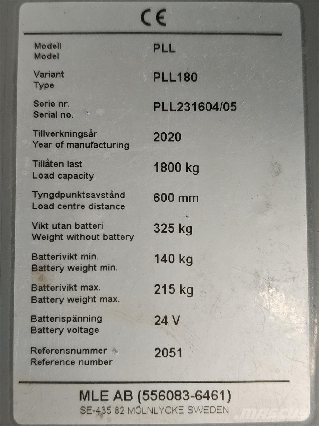 Atlet PLL180 Ručne vedené vysokozdvižné vozíky