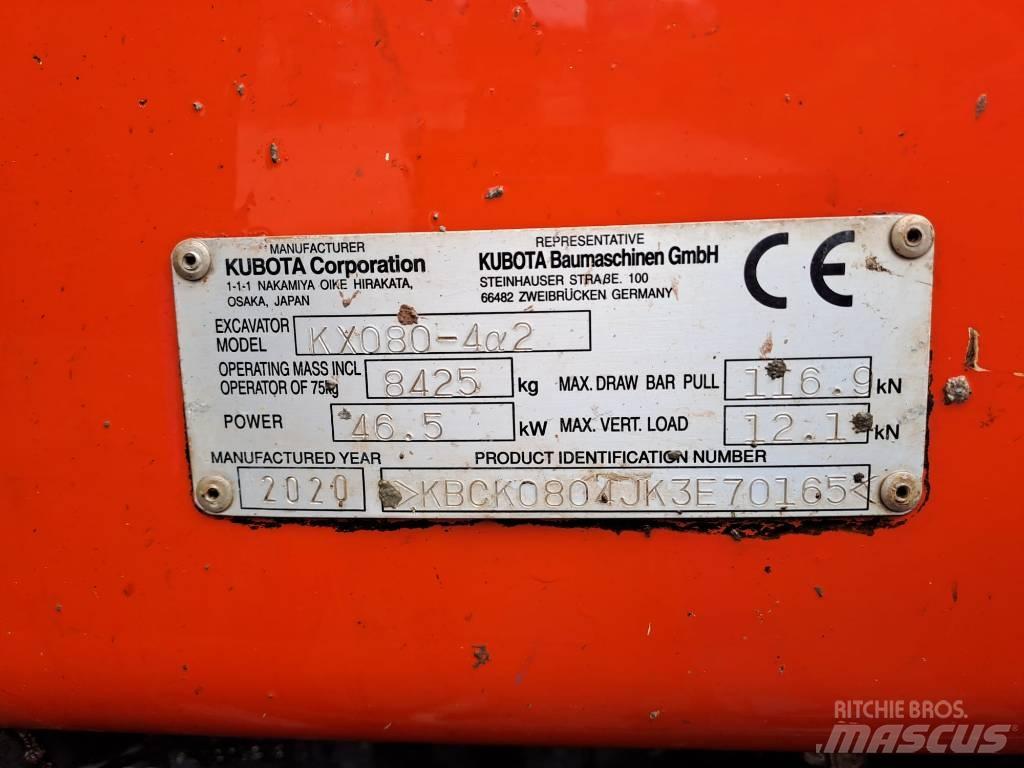 Kubota KX 080-4 Midi rýpadlá 7 t - 12 t