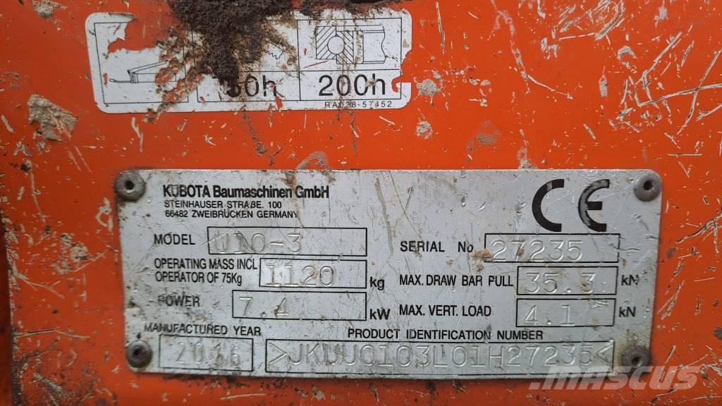 Kubota U 10-3 Mini rýpadlá < 7t