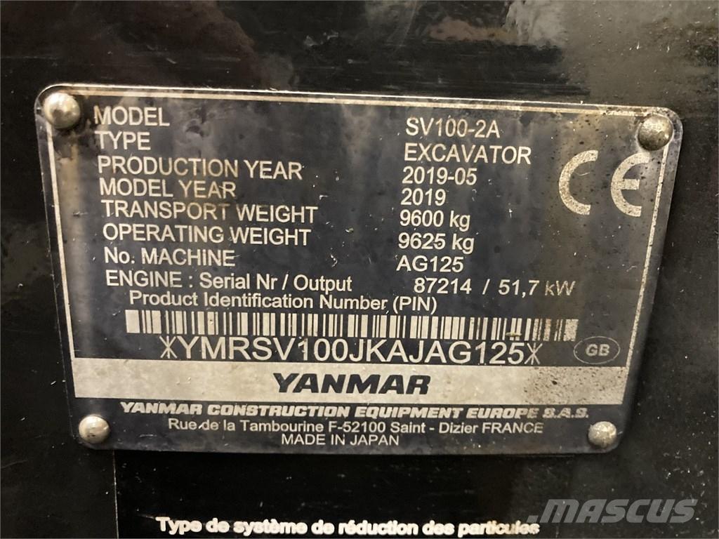 Yanmar SV 100-2A Midi rýpadlá 7 t - 12 t