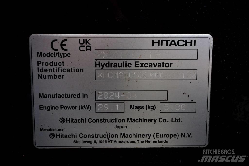 Hitachi ZX 55 U-6P Mini rýpadlá < 7t